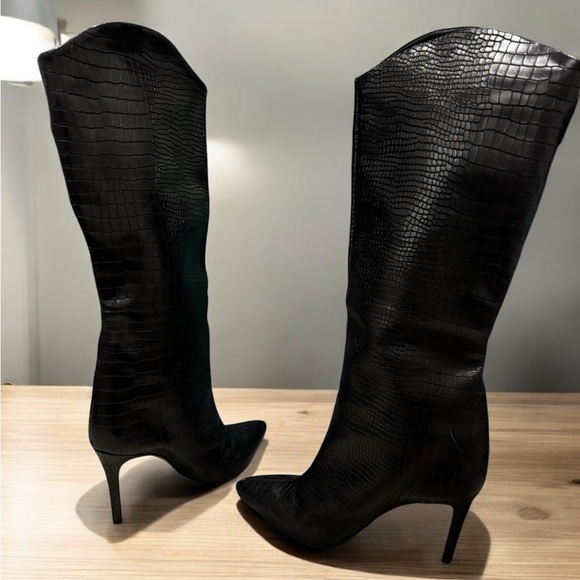 SCHUTZ Maryana Crocodile-Embossed Leather Boot SIZE9 - Picture 6 of 7